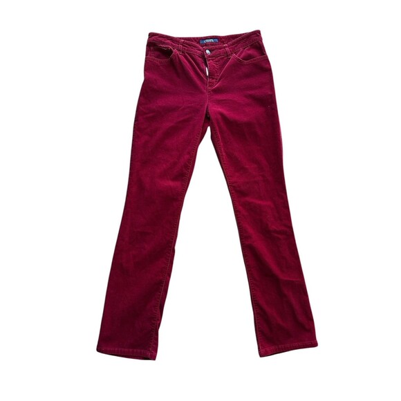 Chaps Womens Corduroy Pants Red Velvet Feel Size 6 Preppy Y2K Style Fall - Picture 3 of 14